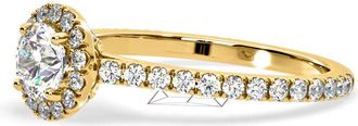 The Diamond Store Reina Lab Diamond Halo Engagement Ring in 18K Gold 1.10ct F/VS1