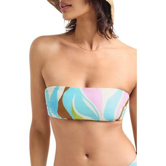 Vitamin A Nala Bandeau Bikini Top in White/Multi at Nordstrom, Size X-Small