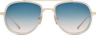 Dita Eyewear Blue Artoa.79x Gradient Gold Frame Aviator Sunglasses