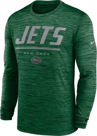 Nike New York Jets Sideline Team Issue Velocity Nike Mens Dri-FIT NFL Long-Sleeve T-Shirt in Green | 02EQ3PC72-CH4