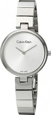 Calvin Klein Zilveren Quartz Horloge - Dames - Horloges - Grijs - ONE Size - Accessoires