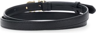 Ferragamo Womens Belt With Gancini Buckle Black Calf Leather