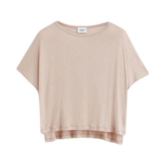 Dondup Tops, Dames, Roze, S, Katoen, Casual Katoenen T-Shirt