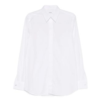 Lardini Formal Shirts, male, White, Size: 2XL Concealed Placket Cotton Shirt