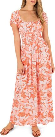 Hurley Paloma Floral Print Maxi Dress in Fruit Punch at Nordstrom, Size X-Small