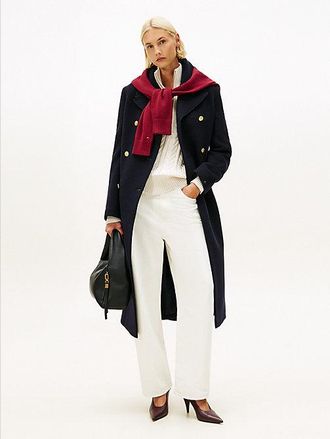 Tommy Hilfiger Vaqueros blancos de corte barril y talle medio