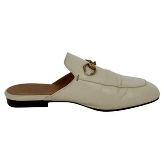 Gucci Gucci Horsebit Accent Mules in Witte Lederen