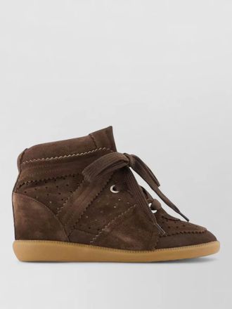 Isabel Marant bobby trainers leather suede wedge heel