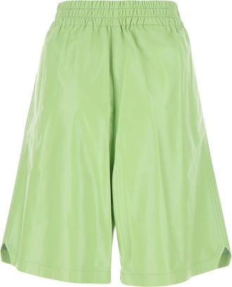 Bottega Veneta Womens Pastel Green Leather Shorts - Mint Sheepskin - Size X-Small
