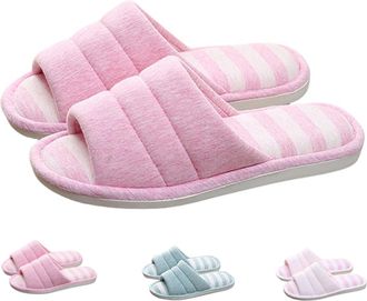 Generic Womens Open Toe Slippers Memory Foam Non Slip Comfortable Slippers Womens Breathable Bedroom Slipper Ladies Household Shoes Warm Cosy Slipper Slip On 