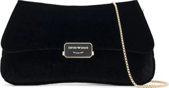 Emporio Armani Velvet Clutch - Dames - Schoudertassen - Zwart - ONE Size - Polyester - Tassen