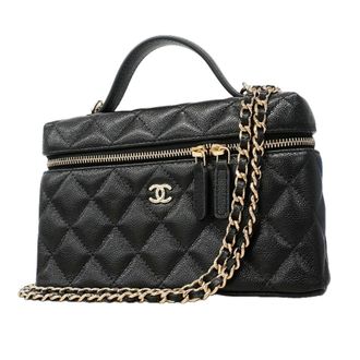 Chanel Black Grained Calfskin Vanity Bag (Pre-Owned)