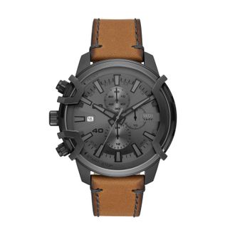 Diesel Mens Griffed Chronograph, Gunmetal-Tone Stainless Steel Watch