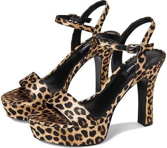 Nine West Solas Womens Wedge Shoes Leopard Satin : 7.5 M, Leather/Rubber