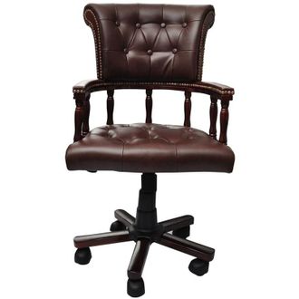 vidaXL Silla De Oficina Giratoria Marr&oacute;n Vidaxl
