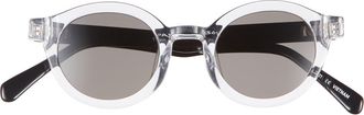 Eyebobs TV Party 41mm Polarized Round Sunglasses in Crystal Clear /Black /Grey at Nordstrom