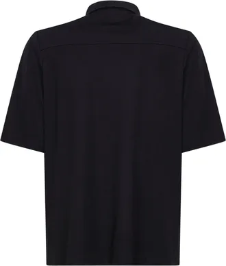 Blanca Vita Mens Polo Shirt Black Viscose Blend T-shirts And Polos