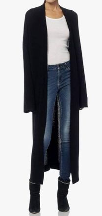 360 Cashmere Jelena Maxi-Length Cashmere Cardigan In Black