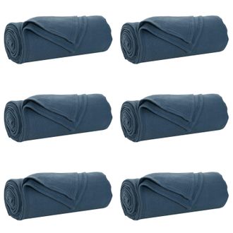 vidaXL Mantitas De Sof&aacute; 6 Pcs Azul Marino 170 X 130 Cm Lana Vidaxl