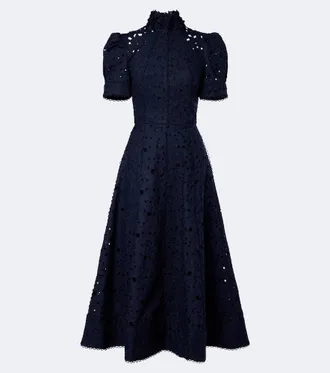Rebecca Vallance Kitsu broderie anglaise cotton midi dress