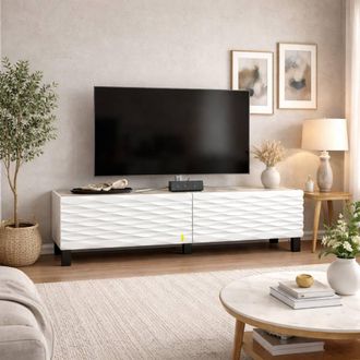 Decorotika Lerze TV Stand TV Unit for TVs up to 64 inch in White