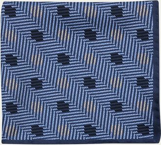 Giorgio Armani Mens Dotted Herringbone Silk Handkerchief