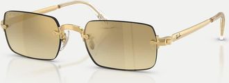 Ray-Ban Rb3928 - Occhiali da sole ovali color oro Arista con lenti marroni a specchio