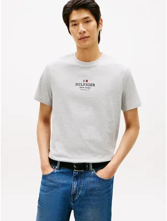 Tommy Hilfiger Mens Hilfiger NY Logo T-Shirt - Grey - XXXL