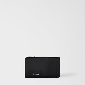 Furla Classic Porta Carte Di Credito Nero Nero Pelle Di Vitello Andromeda Donna