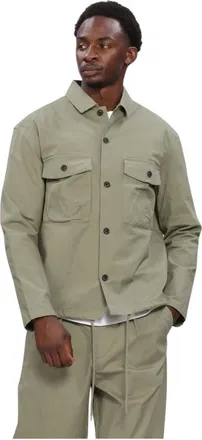 Anerkjendt Overhemden, Heren, Groen, M, Katoen, Akotto Katoenen Overshirt