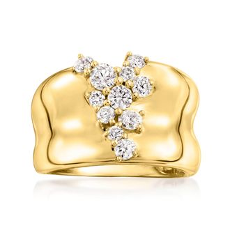 Ross-Simons Scattered-Diamond Ring in 14kt Yellow Gold