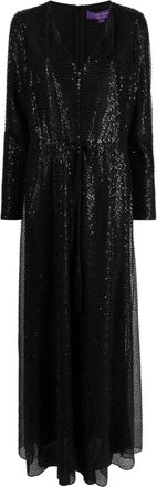 Ralph Lauren Collection Carmelo sequinned maxi dress - women - Polyester/Viscose - 14 - Black