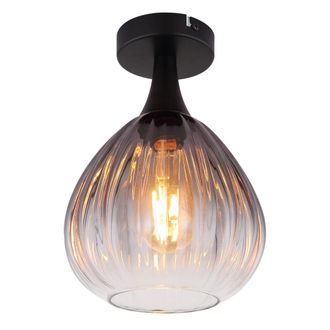 Globo Lighting Plaf&oacute;n - Olsen - Negro - Vidrio - &Oslash; 20cm - E27 - 15887d