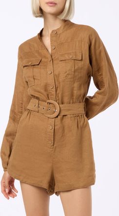 MC2 Saint Barth Woman Camel Linen Playsuit Hanniel