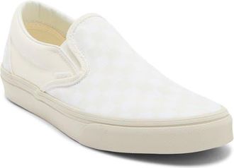 Vans Classic Slip-On Sneaker in Checkerboard Blanc De Blanc at Nordstrom, Size 10.5 Womens