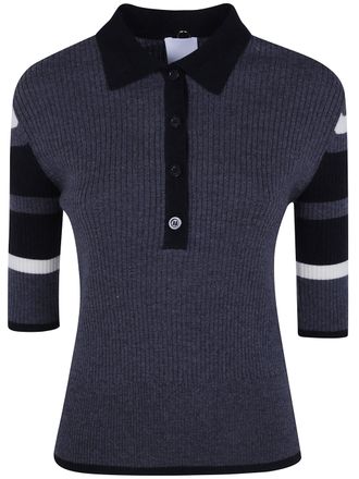 Mant&ugrave; Sweater Striped Sleeve Ag0003.G30 091 Black