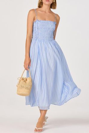 ASTR the Label Lahela Stripe Sundress in Blue Stripe at Nordstrom, Size X-Small
