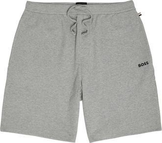 BOSS Boss Logo-embroidered Waffle Cotton-blend Shorts - Grey - Xxl