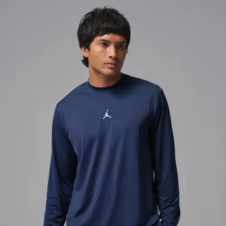 Nike Jordan Mens Jordan Sport Essentials Dri-FIT Long-Sleeve Top in Blue | IF0887-410