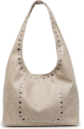 Generic Women PU Leather Metal Stud Handbag Retro Style Large Capacity Shoulder Bag Casual Tote for Travel and Everyday Use