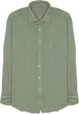 120% Lino Relaxed Linen Button-Down Casual Shirt