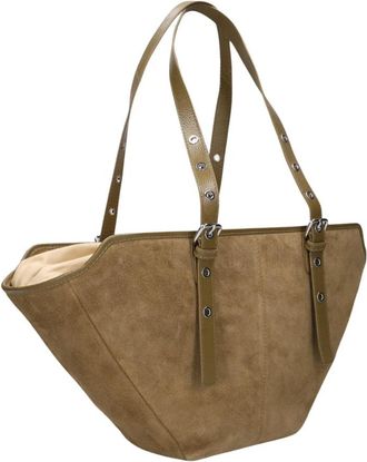 N&uacute;noo Small Nora Suede Schoudertas - Dames - Shoppers - Bruin - ONE Size - Su&egrave;de - Tassen