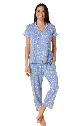 The Cats Pajamas Pima Knit Holiday Capri Set in Marguerite at Nordstrom, Size Xx-Large