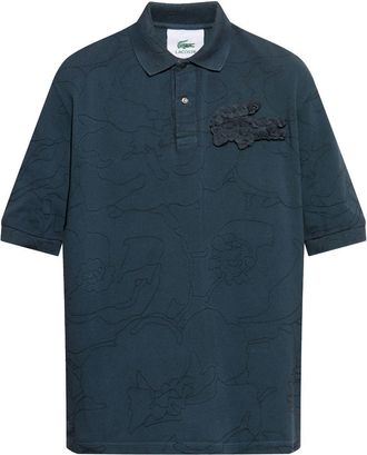 Lacoste Polo con applicazione coccodrillo - Blu