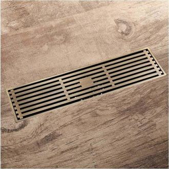 OEM Desag&uuml;e Rectangular Para Ducha, Fabricado En Lat&oacute;n Macizo - 30 X 8,2 Cm - Con Filtro Para Cabello Y Control De Olores Para El Ba&ntilde;o