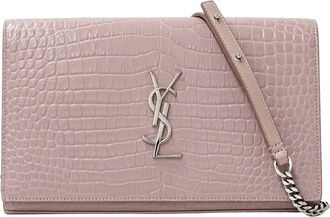 Saint Laurent Pink Leather Chain/Shoulder Wallet (Pre-Owned)