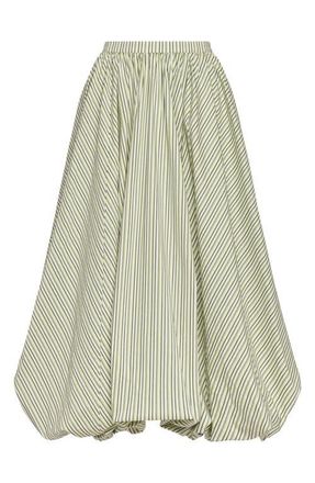 Cinq &agrave; Sept Sophie Stripe Cellah Skirt in Ivory/Lime at Nordstrom, Size 10