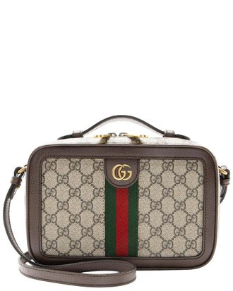 Gucci Gg Supreme Ophidia Zip Around Small Crossbody (Authentic Pre-Loved)