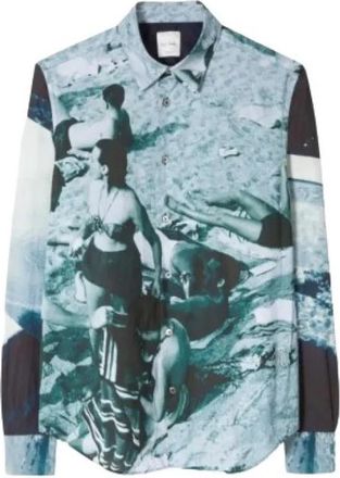 Paul Smith Pauls Photo Print Katoenen Overhemd - Heren - Casual Overhemden - Blauw - L - Katoen - Overhemden