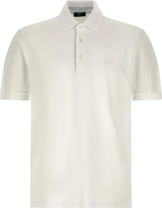 Etro Polo Shirts, male, White, M, Polo Shirt With Printed Details